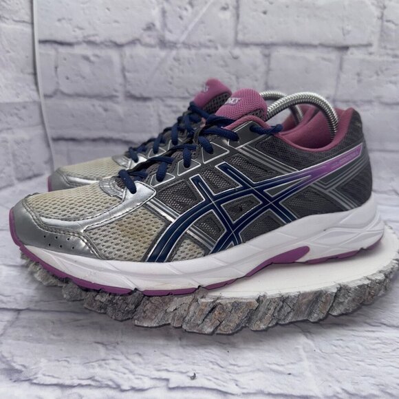 Asics Gel Contend 4 Running Shoes Womens 11D T765N Gray Purple Casual Athletic - Picture 1 of 11